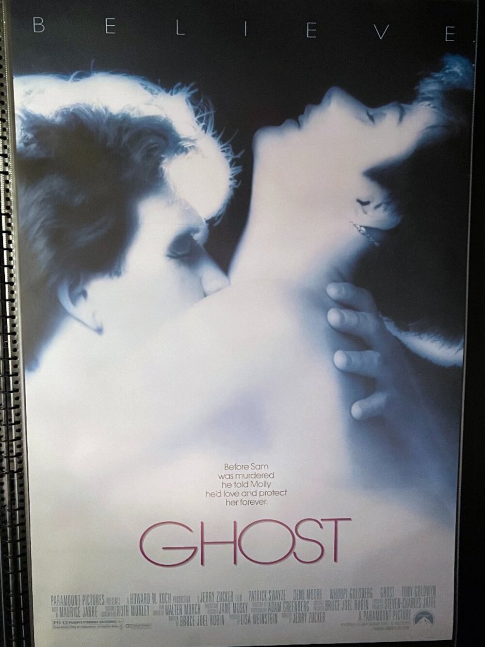 GHOST (1990) - ORIGINAL SINGLE SIDED MOVIE POSTER